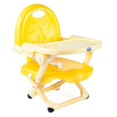 Abbildung von Chicco Pocket Snack Kindersitzerhöhung Esszimmerstuhl für Kinder von 6 Monaten bis 3 Jahren 15kg,tragbarer und verstellbarer Babyhochstuhl mit kompaktem Verschluss abnehmbarem Tablett SAFFRON