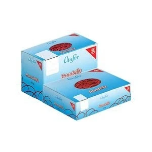 Abbildung von Läufer 51045 Rondella Gummibänder 100 x 5 mm, Durchmesser 65 mm breite Gummiringe, 50g Schachtel, rot