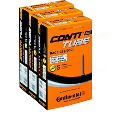 Abbildung von Continental Race 28 700 x 20 25c Bike Inner Tubes (Pack of 3) Presta 60mm Long Valve, Schwarz