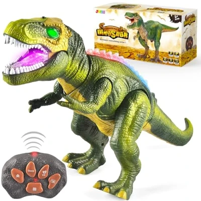 Abbildung von JOYIN Kinder LED Ferngesteuertes Dinosaurier Spielzeug, Elektronik T Rex Dino Spielzeug mit Gehen, Brüllen, leuchtenden Augen und Kopfschütteln für Kleinkinder Jungen Mädchen