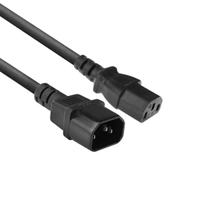 Abbildung von ACT Kaltgerätekabel 0.6m, C13 auf C14 Verlängerung, IEC Stecker Buchse 3 Pin AK5029 Schwarz