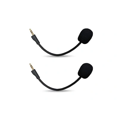 Abbildung von Ersatz Spielmikrofon für Logitech G Pro X &amp; Gaming Headset auf PS4 PS5 Xbox One PC, abnehmbares 3,5 mm Boom Mikrofon 2 Stück