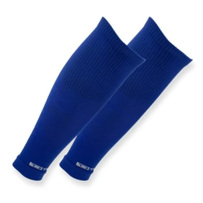 Abbildung von Tapedesign &quot;TUBES PRO 1 Paar Fußball Stutzen (ohne Socken) Blau für Damen, Herren &amp; Kinder Fussball Sleeves Schienbeinschoner Knie lang Strümpfe (One Size)