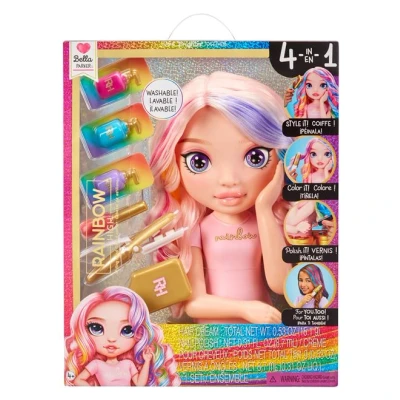 Abbildung von Rainbow High Styling Head 33 cm Bella 4 in 1 Spielset mit Auswaschbaren Haarcremes, Nagellack, Bürste, Haarfärbemittel Stylen, Färben und Lackieren, Ausspülen + Wiederholen, von 12 Jahre