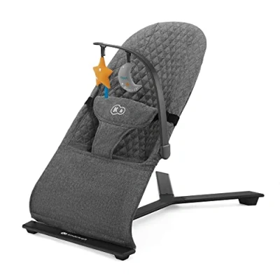 Abbildung von Kinderkraft Babywippe MIMI, Spielbügel mit 2 Spielzeuge, verstellbare Rückenlehne, Weiches Material, Minimalistische Skandinavisches Design, Zusammenklappbar, Grau