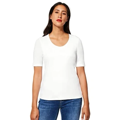 Abbildung von Street One Damen T Shirt New Palmira, Weiß Neu, 44