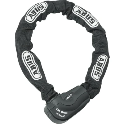 Abbildung von ABUS Kettenschloss Granit CityChain XPlus 1060 Fahrradschloss aus gehärtetem Stahl Sicherheitslevel 15 85 cm Schwarz