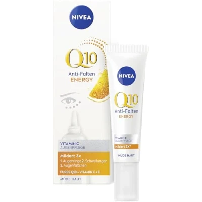 Abbildung von NIVEA Q10 Anti Falten ENERGY Vitamin C Augenpflege, Augencreme mit purem Q10, und E, straffende Feuchtigkeitscreme für die empfindliche Augenpartie (15 ml)