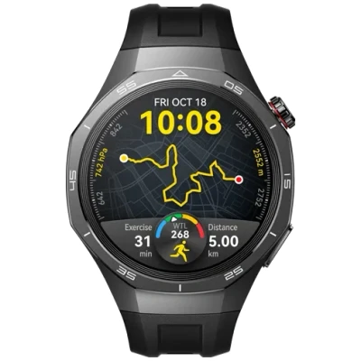 Abbildung von Huawei Watch GT 5 Pro 46mm Schwarz (Schwarzes Gummi Armband)