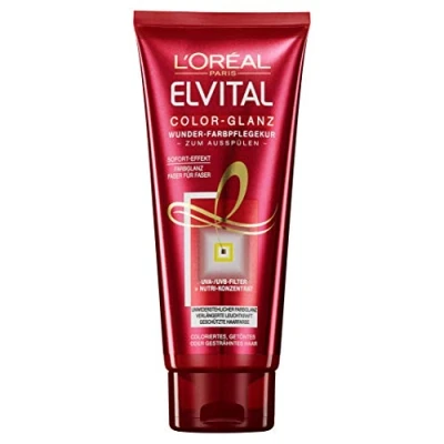 Abbildung von L&#039;Oréal Paris Elvital Farbschutz Haarkur zum Ausspülen, Für coloriertes, getöntes oder gesträhntes Haar, Color Glanz Wunder Farbpflegekur, 1 x 200 ml