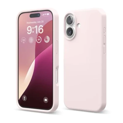 Abbildung von elago Premium Liquid Silikon Hülle Kompatibel mit iPhone 16 Hülle, Ganzkörper Handyhülle, Stoßfest, Schlanke Kratzfester weicher Mikrofaser Innenfutter, 6.1 Zoll (Lovely Rosa)