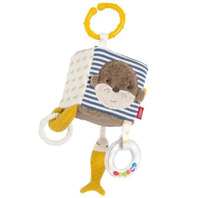 Abbildung von Fehn Activity Würfel Otter Motorik Spielzeug mit Greifelementen zum Aufhängen Für Babys und Kleinkinder ab 0+ Monaten Maße: 10 x cm