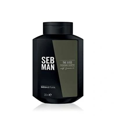 Abbildung von SEB MAN THE BOSS verdichtendes Volumenshampoo für mehr Fülle kräftigendes Shampoo mit Guarana Extrakt und anregendem Duft von Bergamotte rosa Pfeffer 250 ml