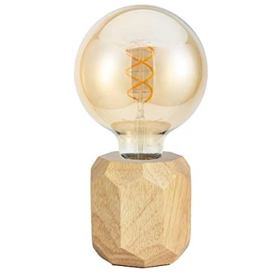 Abbildung von Pauleen 48159 Woody Sparkle Tischleuchte aus Holz skandinavische Tischlampe Würfellampe max25W E27 230V