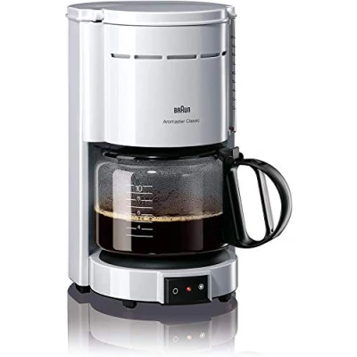 Abbildung von Braun Kaffeemaschine KF 47 WH Filterkaffeemaschine mit Glaskanne für klassischen Filterkaffee, Aromatischer Kaffee dank OptiBrew System, Tropfstopp, Abschaltautomatik, Weiß
