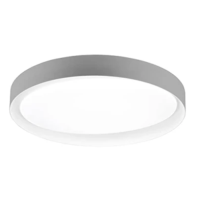 Abbildung von Reality Leuchten LED Deckenleuchte Zeta R62712411, Kunststoff grau oder weiß, inkl. 24 Watt LED, Fernbedienung