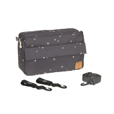 Abbildung von LÄSSIG Baby Kinderwagenorganizer Umhängetasche Kinderwagentasche inkl. Kinderwagenbefestigung/Casual Buggy Organizer Bag Blocks anthracite