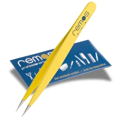 Abbildung von REMOS Splitterpinzette Edelstahl [INOX] rostfrei 9.5 cm feine Spitze gelb