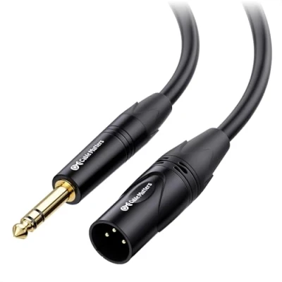 Abbildung von Cable Matters 6,35 mm TRS auf XLR Kabel 0,9 m Stecker (XLR Klinke, klinke Kabel, 6,35mm Kabel)