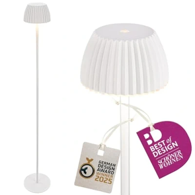 Abbildung von LED Akku Stehlampe Brilo unplugged Riffle, weiß, Touchdimmer