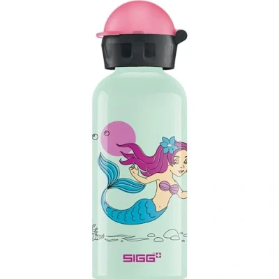 Abbildung von SIGG Alu Trinkflasche Kinder KBT Nixie Auslaufsicher &amp; Bruchsicher Federleicht BPA frei Klimaneutral Zertifiziert Sport Schule Weissgrün Rosa 0,4L