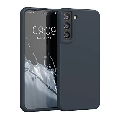 Abbildung von kwmobile Hülle kompatibel mit Samsung Galaxy S22 Plus Silikon Handy Case Handyhülle weiche Oberfläche kabelloses Laden Heidelbeerblau