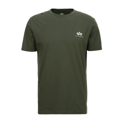 Abbildung von Alpha Industries Small LOGO Tshirt basic, Herren, Größe: XS, Dark oliv