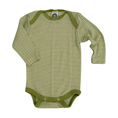Abbildung von Cosilana, Baby Body Langarm, 70% Wolle, 30% Seide (Grün/Natur,98 104)
